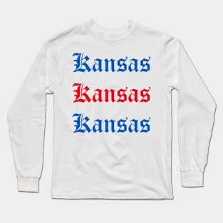 Kansas Medieval Gothic Font Long Sleeve T-Shirt